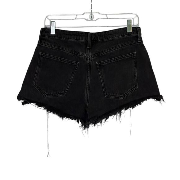Forever 21 black fringe high rise jeans shorts size 28 - Picture 6 of 7